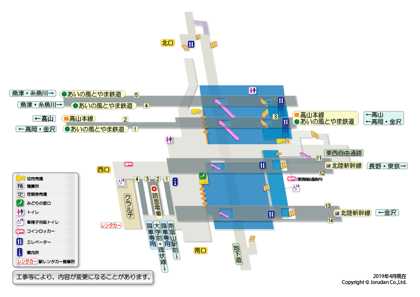 富山駅の構内図